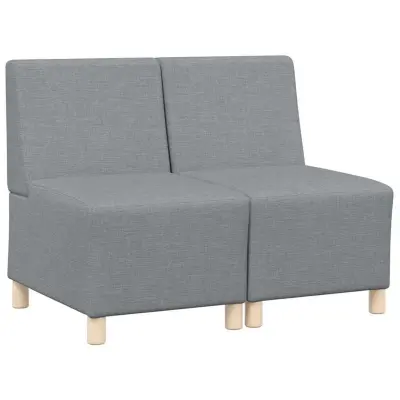 vidaXL Modularna sofa enota brez naslonov 2 pcs Svetlo siva