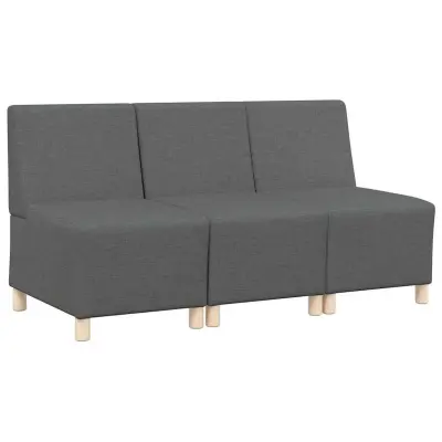 vidaXL Modularna sofa enota brez naslonov 3 pcs Temno siva