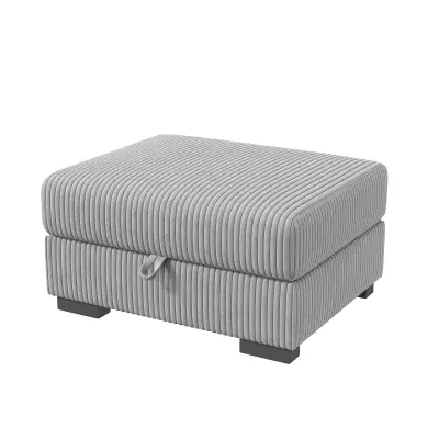 Sofa, Modularna Oblika, Vgrajeno Shranjevanje -Siv naslon za noge (1 kos)