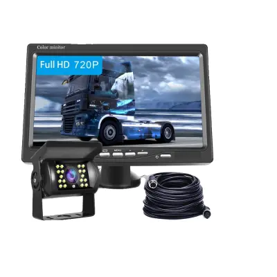 Avtomobilski monitor, 7 palcev, 800 x 480 ločljivost, podpira 2 kameri, napajanje DC 12V - 24V, IP67 vodoodporna ocena