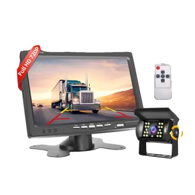 Zadnji monitor, 7-palčni zaslon, 800x480 ločljivost, napajanje DC 12V - 24V, vodoodporen IP67, podpira 2 kameri