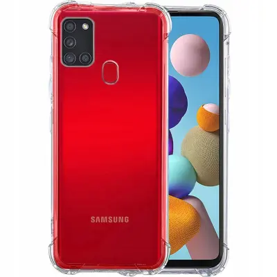 Etui za Samsung Galaxy A21S, zaščitni ovitek iz TPU silikona, prozoren, ojačani vogali za visoko odpornost proti udarcem
