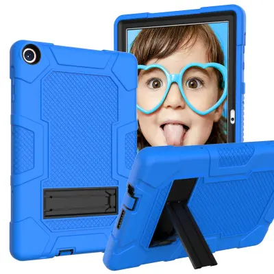 Ovitek za Samsung Galaxy Tab A7 10.4 SM-T500 / T505, oklepen zaščitni etui s stojalom, tridelna konstrukcija, moder