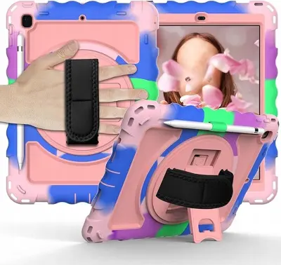 Ovitek za Samsung Galaxy Tab A 8.0, robustna zaščita, 360-stopinjsko stojalo, naramni pas in ročaj, barvit, PC/TPU