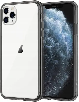 Ovitek za iPhone 11 Pro Max 6,5", prozoren, silikonski TPU in PC material, tanek dizajn z zaščito za kamero in zaslon