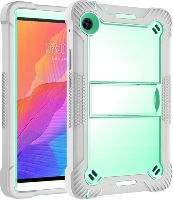 Ovitek za iPad 9/8/7 10.2 s stojalom, ročajem in naramnim trakom, trislojna zaščita proti udarcem, mentol zelena barva