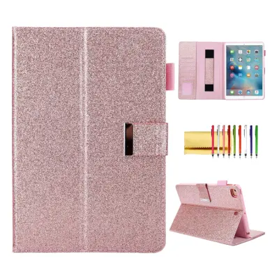 Zaščitni etui za iPad Mini 6 2021 preklopni denarnica z bleščicami, magnetno zapiranje in prostor za pisalo, roza barva