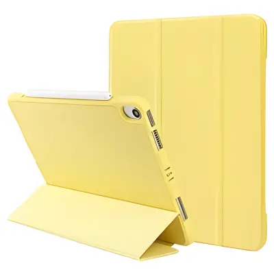 Ovitek za iPad Pro 11" (2018/2020/2021), magnetni s prostorom za pisalo, funkcija stojala, TPU in PU usnje, rumen