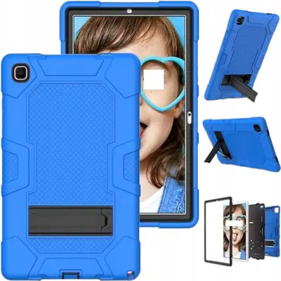 Ovitek za Samsung Galaxy Tab A7 10.4 oklepen s stojalom, trpežna tridelna zaščita proti udarcem iz silikona, moder