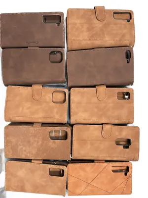 Etui za telefon v rjavi barvi, komplet 10 kosov, mešanica različnih modelov, zaščitni ovitki za mobilne telefone, rjava barva