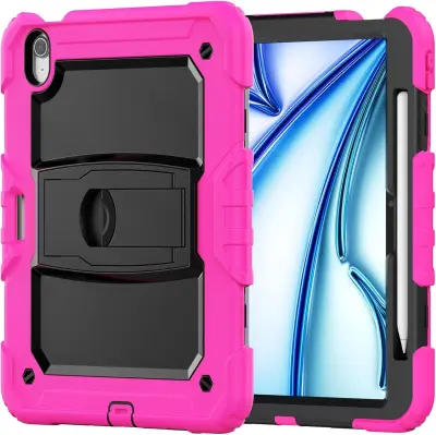 Ovitek za iPad Pro 11 (2021/2020/2018), robustna zaščita s stojalom in mestom za pisalo, odporen na udarce, roza barve