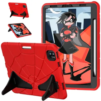 Etui za iPad Air 4 10.9 in iPad Pro 11, zaščitni ovitek s funkcijo stojala in prostorom za Apple Pencil, rdeče barve