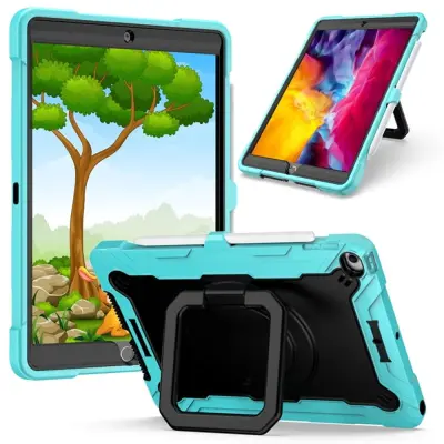 Ovitek za iPad Air 5/4 10.9 in Pro 11 s stojalom, naramnim trakom in držalom za pisalo, odporen na udarce, mentol zelena