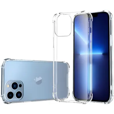 Ovitek za iPhone 13 Pro prozoren iz polikarbonata in zaščitno kaljeno steklo za zaslon, komplet 3 kosi za popolno zaščito