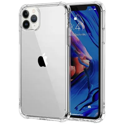 Ovitek za iPhone 11 Pro Max, prozoren silikonski TPU etui, ojačani koti, tanek in trpežen zaščitni ovitek proti udarcem