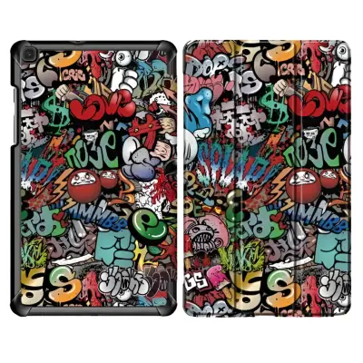 Ovitek za Samsung Galaxy Tab A 8.0 T295 T290, magnetni preklopni etui s funkcijo stojala in vzorcem Graffiti, modernturn