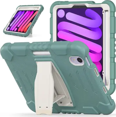 Etui za iPad Pro 11” ovitek s stojalom in držalom za pisalo, robustna tridelna zaščita, odporen na udarce, silikonski, zelena