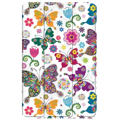 Ovitek za iPad Air 4 / 5 10.9" preklopni s funkcijo stojala, motiv Barvni metulji, silikon in PU usnje, večbarven