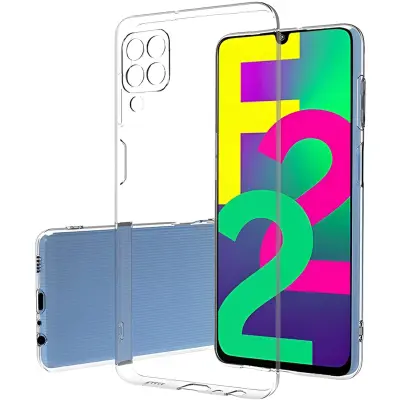 Etui za Samsung Galaxy F22, prozoren silikonski ovitek s protizdrsno zaščito, matiran zaključek in natančno prileganje