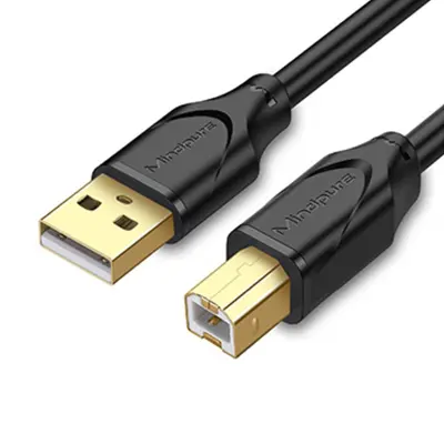 USB 2.0 tiskalniški kabel z pozlačenimi priključki za stabilno napajanje  1 m