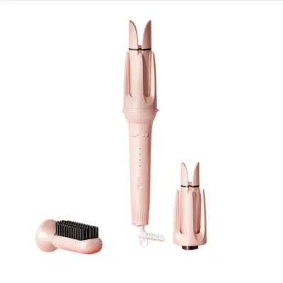 3-v-1 avtomatski kodralnik las: hitro oblikovanje z izmenljivimi nastavki Pink