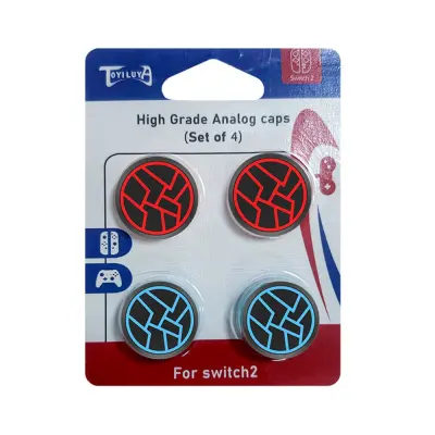 Združljiv s stikalom Nintendo 2: Silikonske kapice za palčke za izboljšano igranje Red+Blue