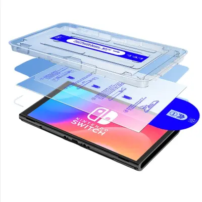 HD Zaščita Zaslona iz Kaljenega Stekla za Nintendo Switch 2 s Samodejnim Odstranjevanjem Prahu
