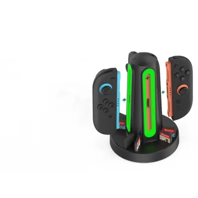 Polnilna postaja 4 v 1 za igralne ploščice Switch2 z držalom za kartice