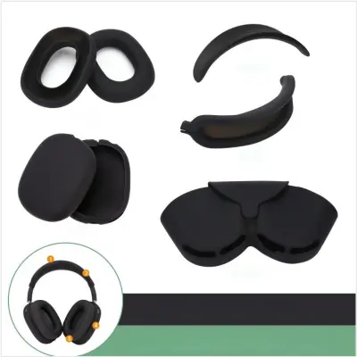 Komplet silikonskih zaščitnih etuijev 5-v-1 za AirPods Max: naglavni trak, nosilec, ušesne kapice, ohišje in torba za shranjevanje