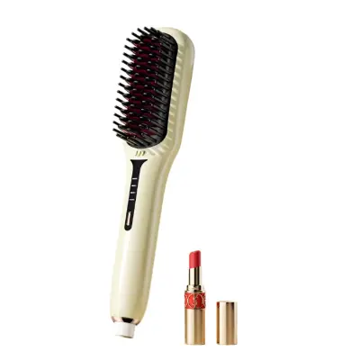 Prenosni potovalni glavnik za ravnanje las - hitro segrevanje in zaščita pred opeklinami Yellow