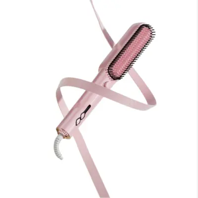 Prenosna potovalna krtača za ravnanje las - večnamenski glavnik za oblikovanje Pink