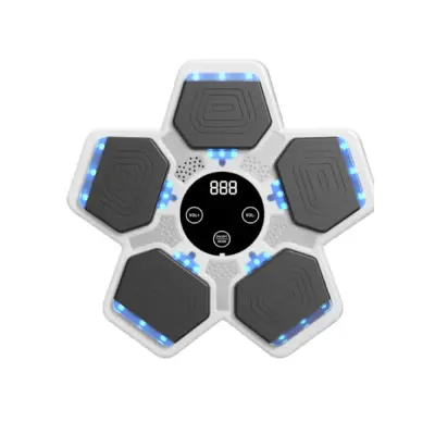 Pametni glasbeni boksarski stroj: Bluetooth, nastavljiva hitrost za vadbo White
