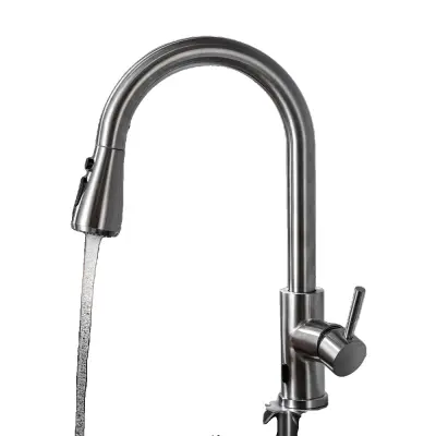 Brezdotikovna kuhinjska pipa, funkcija izvlečenja, trpežna nerjaveča jeklena -hwx-brushed