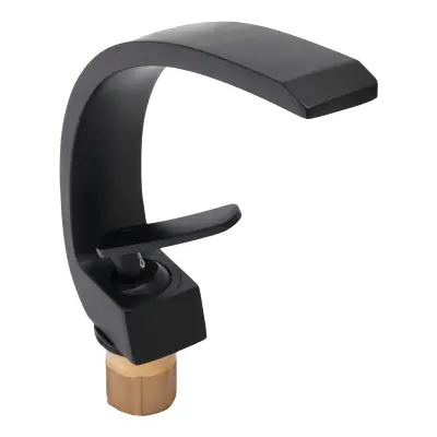 Kuhinjska pipa, medeninast material, sodoben dizajn -črna