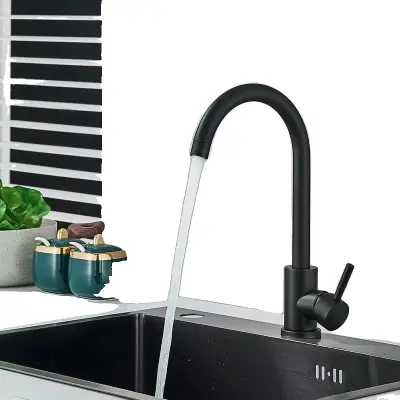 Mat črn kuhinjski pipa, sodoben dizajn, enoročna kontrola -Matte Black -A