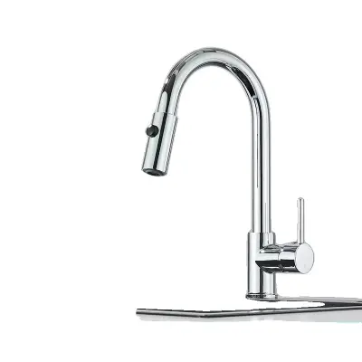 Kuhinjska pipa z nizkim vodnim tlakom, izvlečna šoba, funkcija hladne in tople vode, krom DY