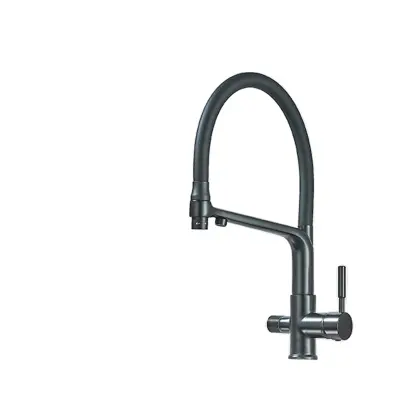 Kuhinjska pipa, fleksibilna črna cev, izvlečna, mat č