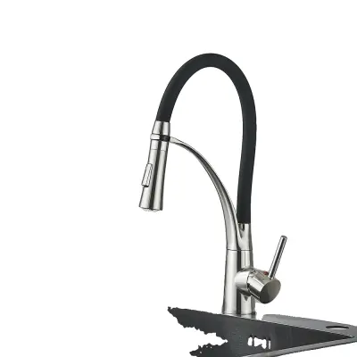 Kuhinjska pipa, izvlečni izliv, 360° rotacija, brušen nik