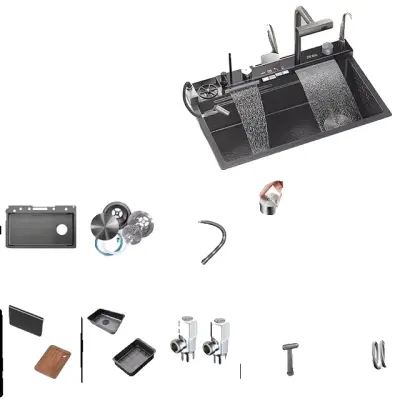 Velika enojna kuhinjska korita, konstrukcija iz nerjavečega jekla, pravokotna zasnova -80cmx45cm