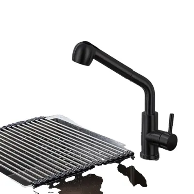 Izvlečna kuhinjska pipa, vsestranski načini pršenja, konstrukcija iz nerjavečega jekla, 04001b