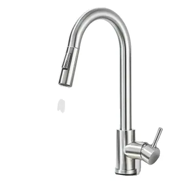 Izvlečna kuhinjska pipa, 360° rotacija, dvojni način vode, brušeni nikelj