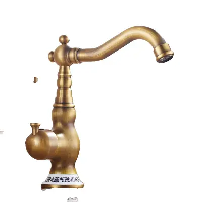 Kuhinjska pipa, končna obdelava v antik bronu, mešalnik tople in hladne vode -Antik A Kratek