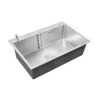 Kuhinjski umivalnik, nerjaveče jeklo, sodoben dizajn -Srebrna