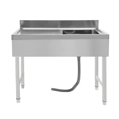 Kuhinjski umivalnik, samostoječi enojni umivalnik, nastavljiva višina -Srebrna