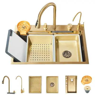 Kuhinjski umivalnik, nerjaveče jeklo, enojna posoda -Kuhinjski komplet 68X45CM