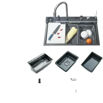 Kuhinjski umivalnik, izvlečna pipa, konstrukcija iz nerjavnega jekla, 75X46 Set Z-