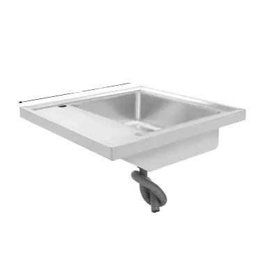 Kuhinjski umivalnik iz nerjavečega jekla, dvojna skleda, vgradni, nosilnost 300kg -Srebrna