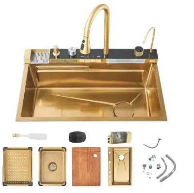 Kuhinjski umivalnik, enojna posoda, digitalni prikaz -75X45 C1-BG