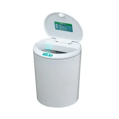 5L Bela USB Polnilna Pametna Senzorska Namizna Koš za Smeti - Brez Dotika