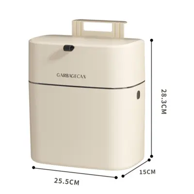 Velika Kuhinjska Stenska Košara za Smeti s Pokrovom in Skritim Dizajnom